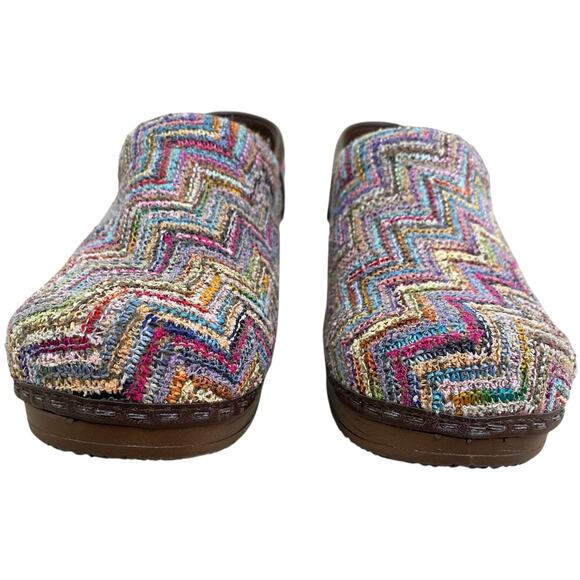 Sanita Professional Clogs EU 35 US 4 Woven Zig Zag Multicolour Work Comfort - Picture 10 of 11